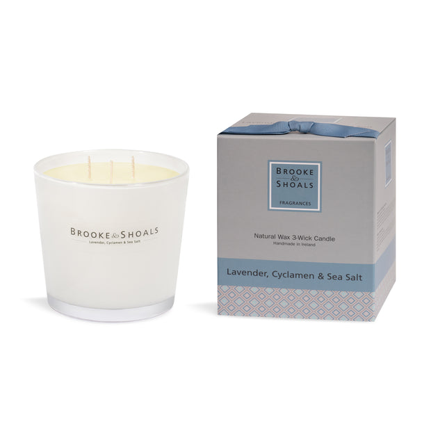 3-Wick Scented Candle - Lavender Cyclamen & Sea Salt