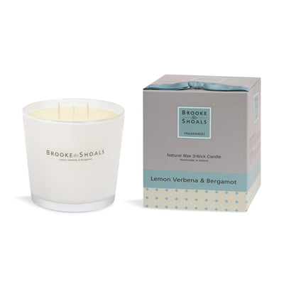 3-Wick Scented Candle - Lemon Verbena & Bergamot