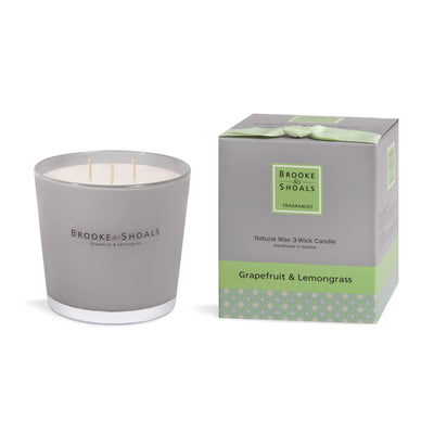 3-Wick Scented Candle - Grapefruit & Lemongrass