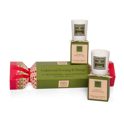 Christmas Cracker Cedarwood Nutmeg & Orange - 2 Travel Candles