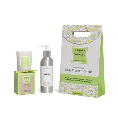 Wellness Pampering Set: Revitalising Body Cream & Candle