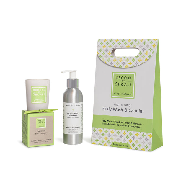 Wellness Pampering Set: Revitalising Body Wash & Candle